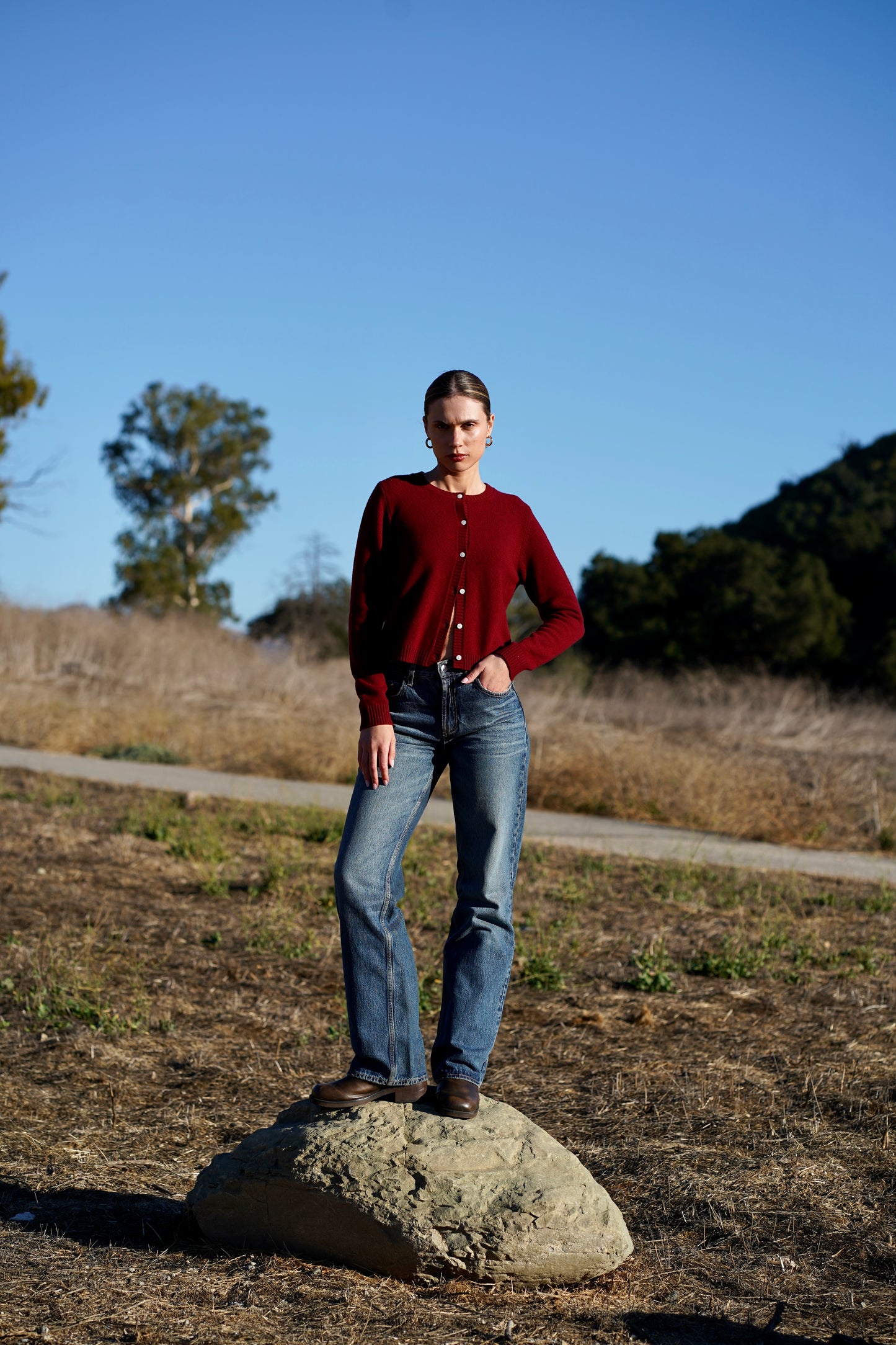Jane Cardigan in Burgundy
