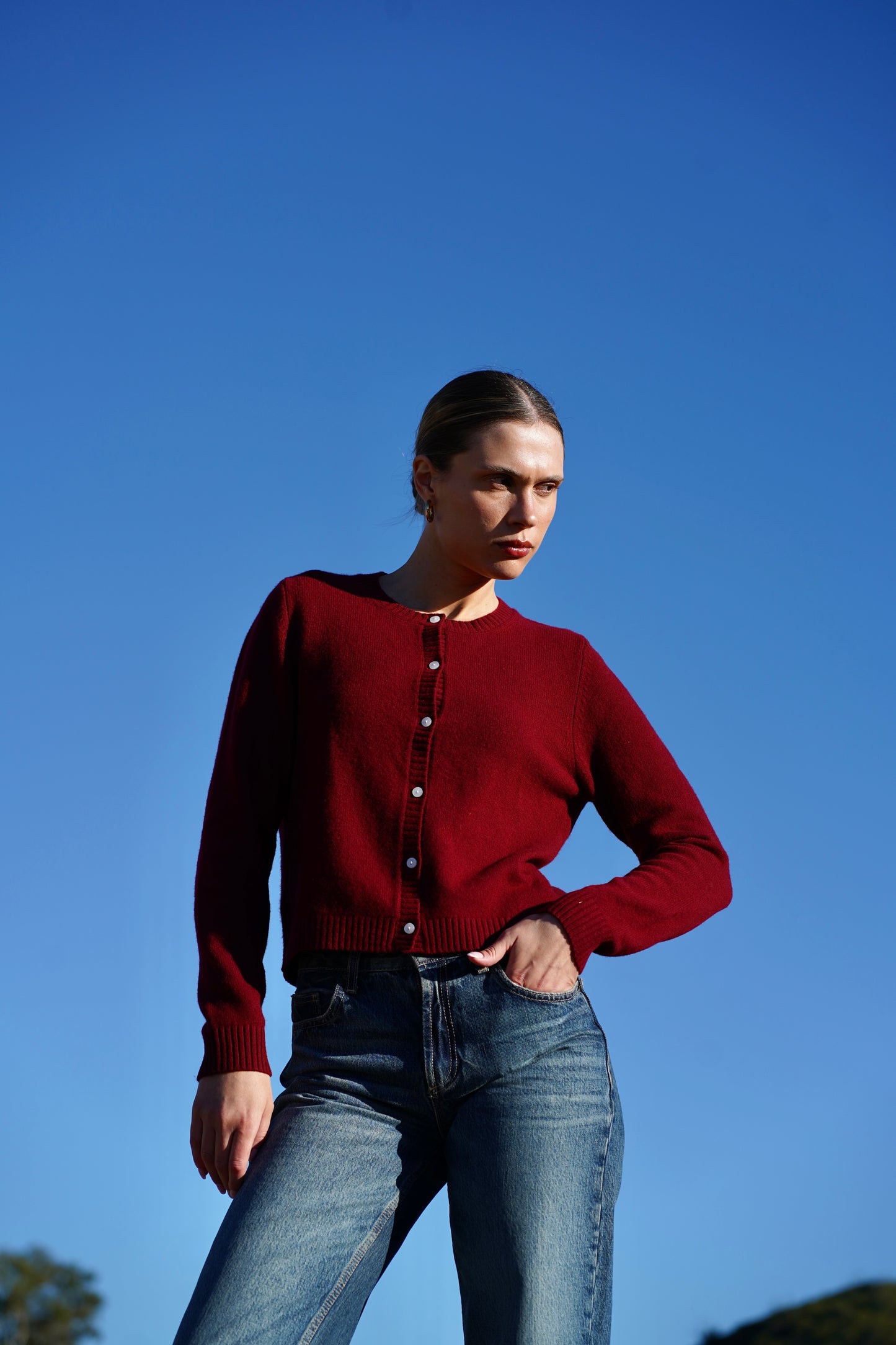 Jane Cardigan in Burgundy