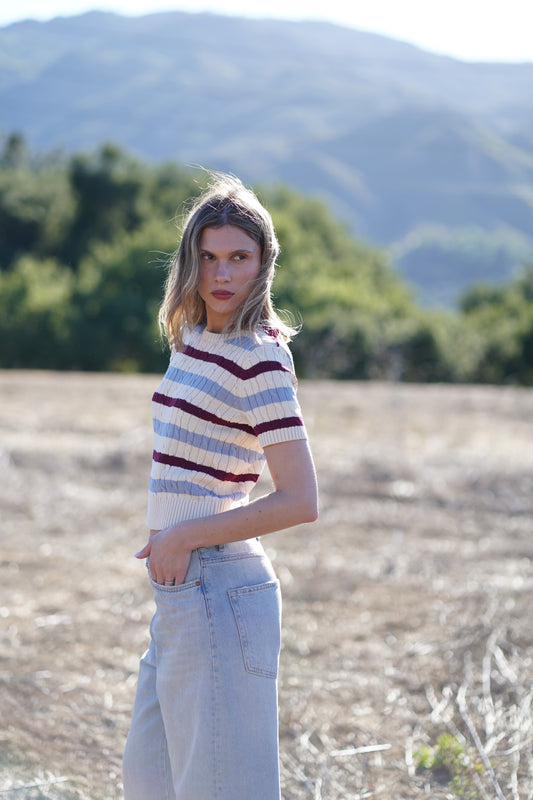 Letti Short Sleeve Crew in Ivory