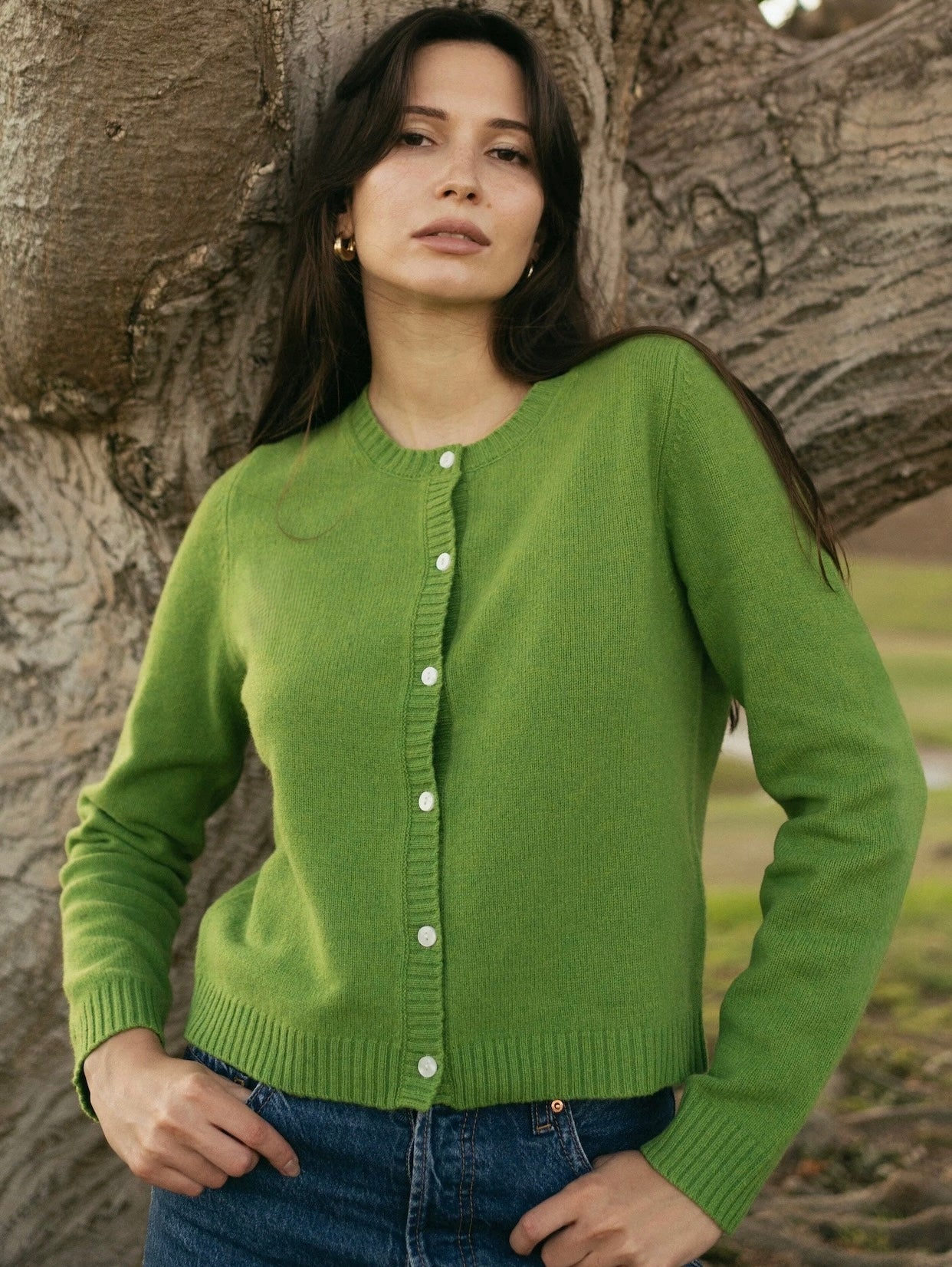 Jane Cardigan in Green – Nello June